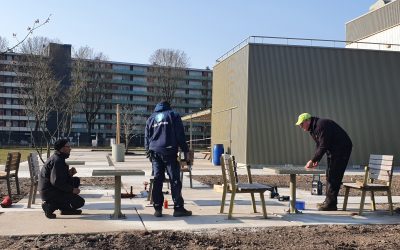 Schaaktafels hebben plek gekregen in Spoorpark